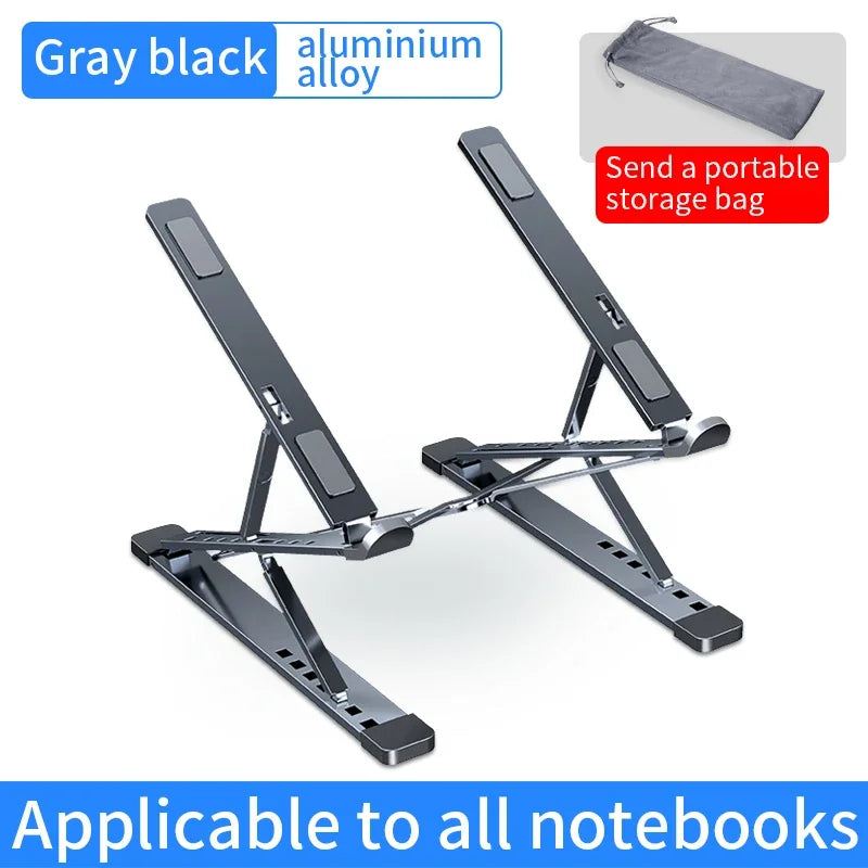 MaxTech Foldable Aluminum Laptop Stand — Compact & Portable