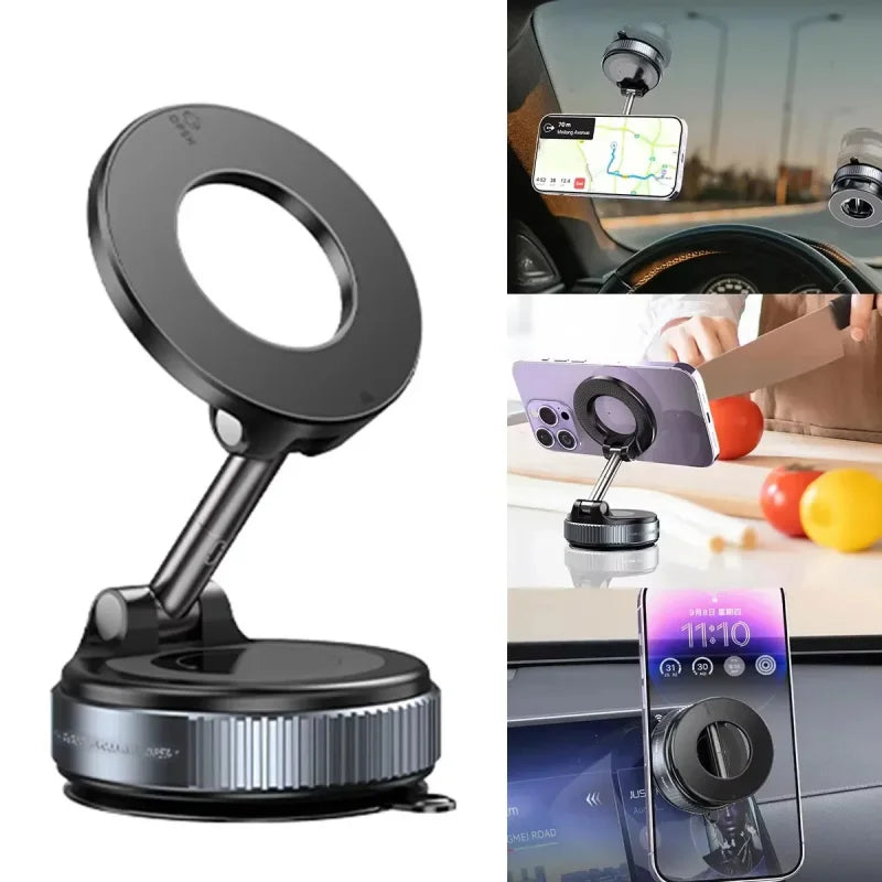 Magnetic Phone Holder 360° Rotatable  Phone Holder |  Foldable Design, Vacuum Suction Cup | Perfect for Car Dashboard