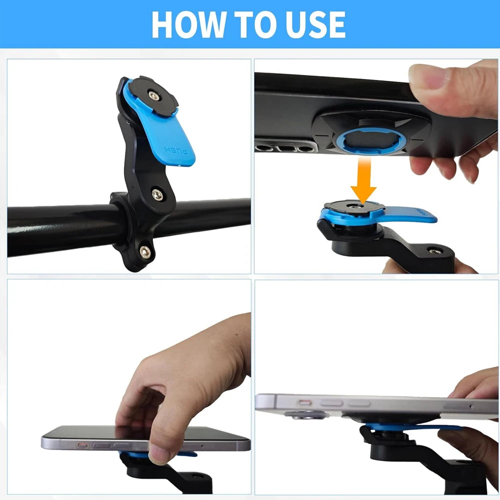 1set Motorcycle, Bicycle Handle, Mobile Phone Holder, Detachable 360 ° Rotating Shock-absorbing Mobile Phone Holder