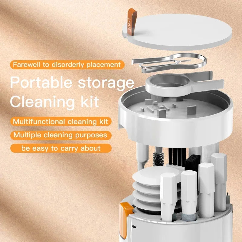 20-in-1/32-in-1 Multi Cleaning Kit Keyboard Brush Earphones Pen Screen Spray Keycap Puller Set for Phone Laptop Airpods Computer