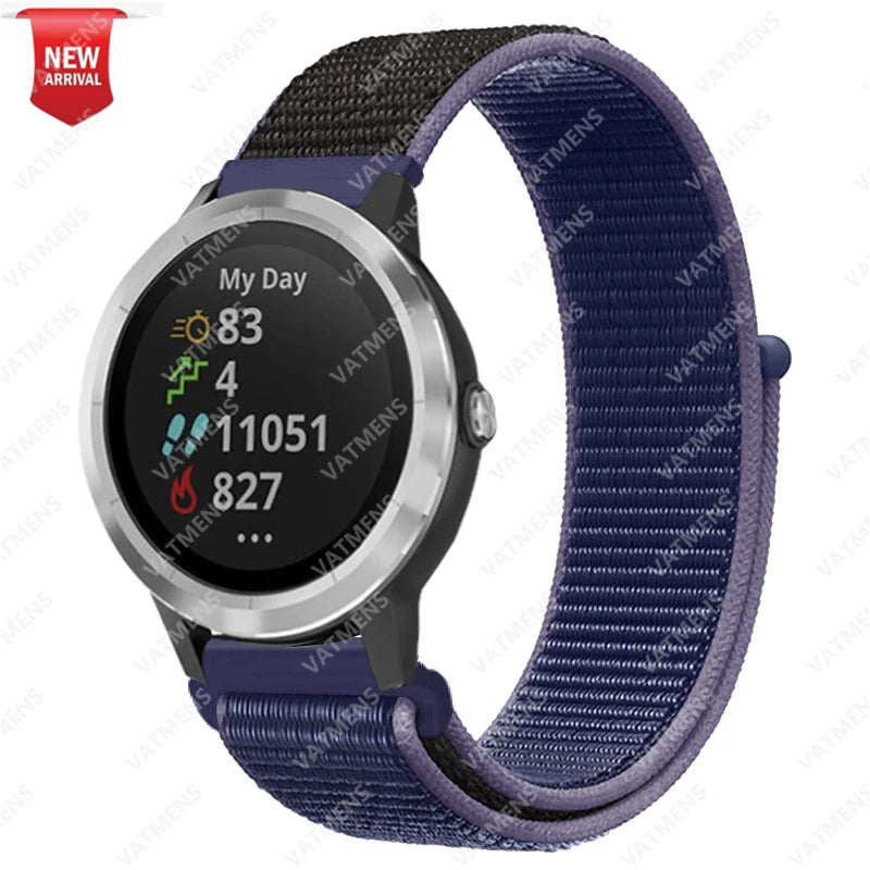 Nylon Strap for Garmin Venu/2/SQ Forerunner 245 645 20mm 22mm Smart Watch Band Wristband Bracelet Garmin Vivoactive 3 4 Band