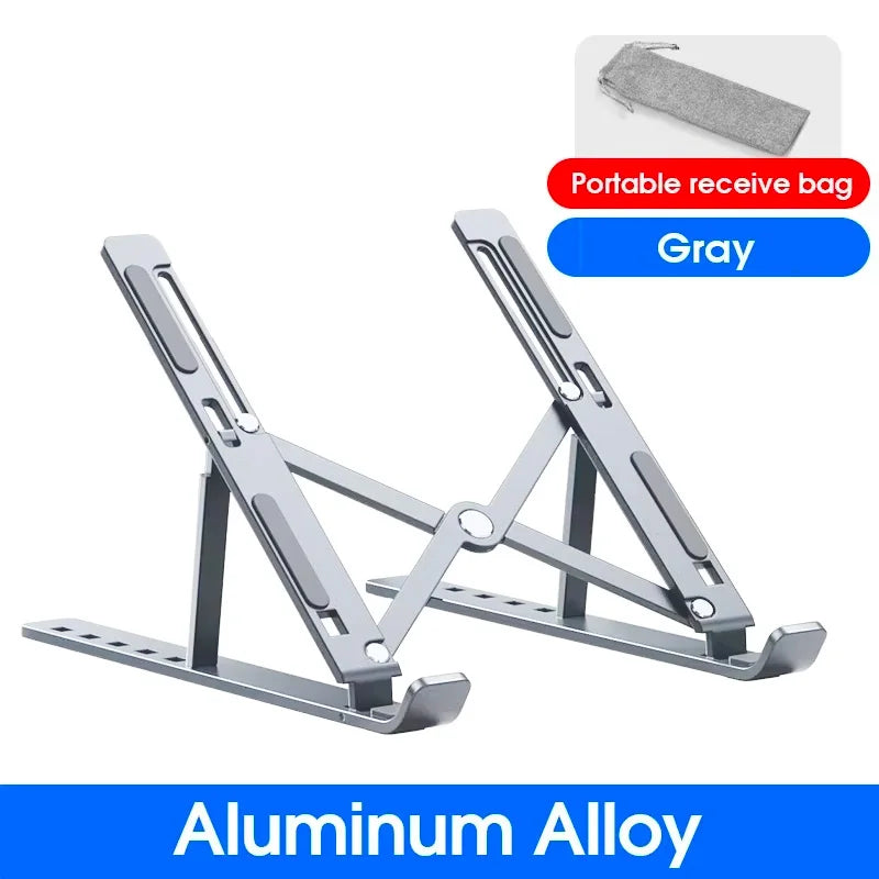 MaxTech Foldable Aluminum Laptop Stand — Compact & Portable