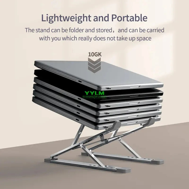 MaxTech Foldable Aluminum Laptop Stand — Compact & Portable